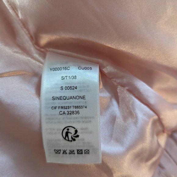 Sinequanone Perfecto Jacket - 100% Lamb Leather - Pink Pastel - Size T1/38 - Bra - Picture 7 of 8
